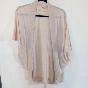 LOFT Women's Cream Sweater Oversized Open Front Cardigan Size XS/S Beach Cottage